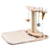 Cat Toy with Feather Stick Cat Scratching Post with Mat