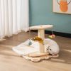 Cat Toy with Feather Stick Cat Scratching Post with Mat